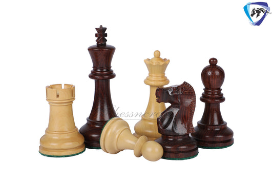 3.75" Fischer-Spassky Chess Pieces set in Dark Rosewood & Boxwood 1972 World Championship Chessmen - Weighted -2 Extra queens | chess gift|
