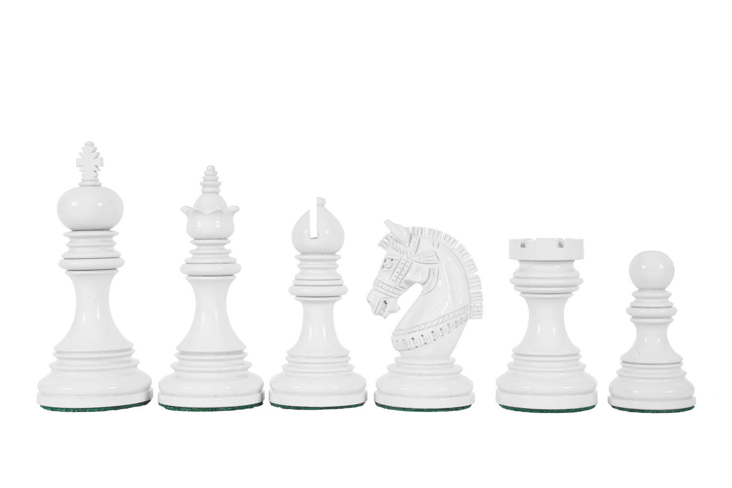 4.1" Luxury Staunton Chess Pieces Set in Painted Boxwood- ARMOURED Triple Weighted w/ 2 Extra queens- 4Q