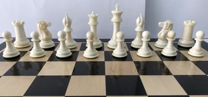 1849 Reproduced COOKE JACQUES chess Pieces set Camel Bone Staunton king 3.75" hand carved unique collector vintage chess pieces