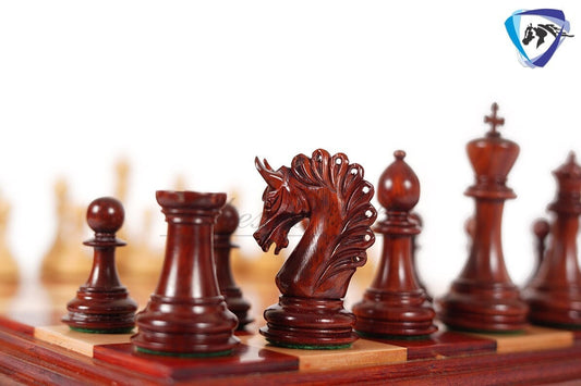 4.5" Luxury Staunton Chess Pieces Set in Bud Rosewood(Padauk)- ARTHUR series + 21" Bud Rosewood chess Board + Leatherette Storage box