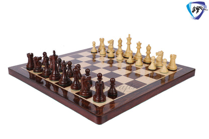 3.75" Fischer-Spassky Chess Pieces set in Dark Rosewood & Boxwood 1972 World Championship Chessmen - Weighted -2 Extra queens | chess gift|