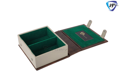 Chess Storage Box Book Style For Chess pieces upto 4.2" King chessmen set- Handmade brown Leatherette / Christmas Gift/ Chess Gift