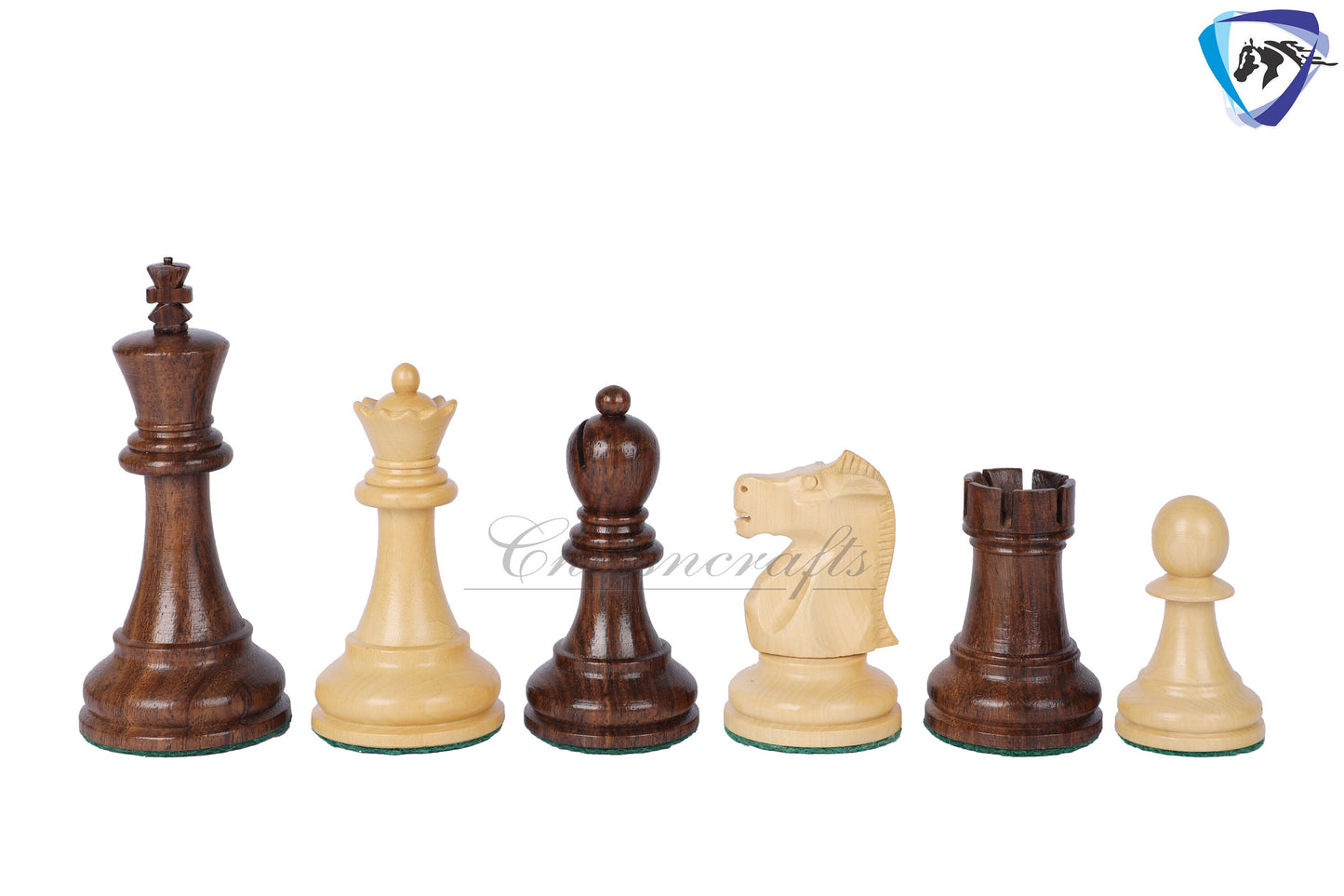 3.75" Fischer-Spassky Chess Pieces set in Golden Rosewood(sheesham) 1972 World Championship Chessmen + 19" Chess Board Sheeshamwood SQ:51MM