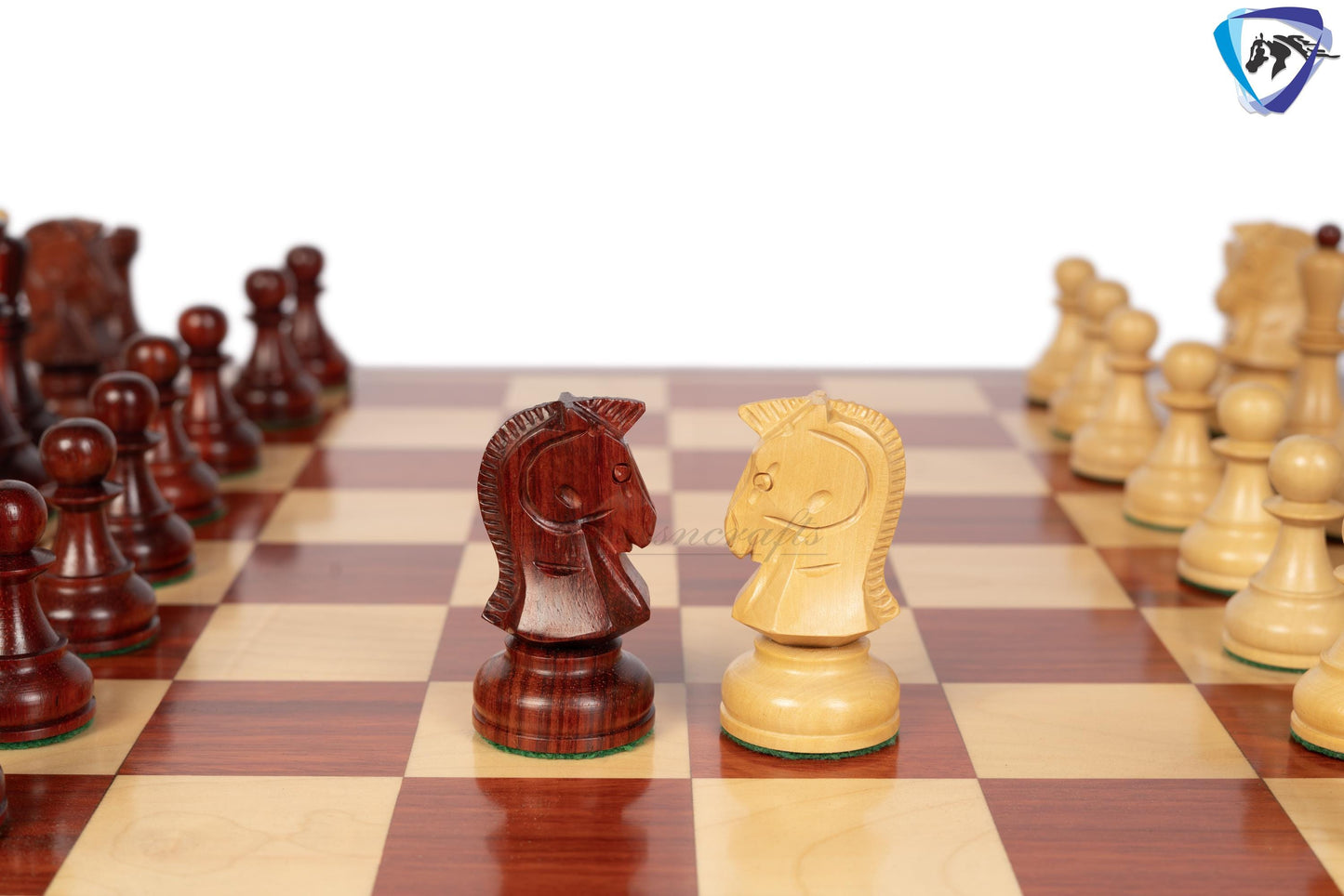 1950 Fischer Dubrovnik Bud Rosewood chess pieces set King-3.8" + 21" Bud Rosewood chess board(Sq: 55mm) + Leather Storage box-Luxury
