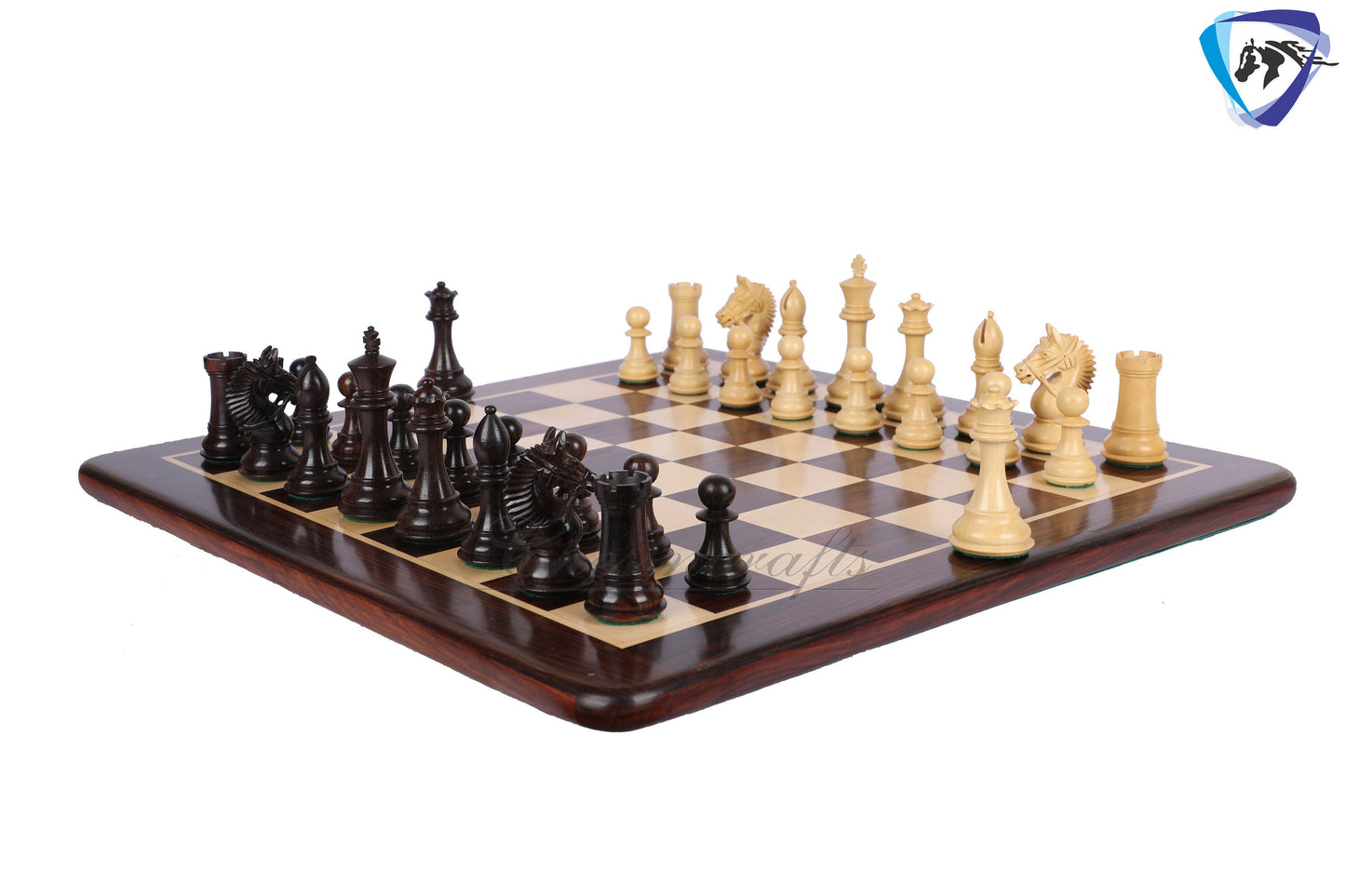 4.2" Rosewood Staunton Chess Pieces Set-EXCALIBUR Weighted + 21" Rosewood Chess Board + Leather chess Storage Box
