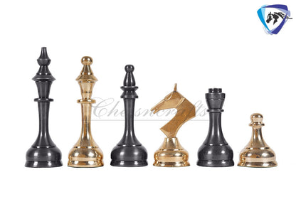 16" Brass Chess Board Set MODERN CLASSIC Chess Pieces Black-gold and Rosewood  Chess board with Storage drawer- Chess Gift- Gift for Him