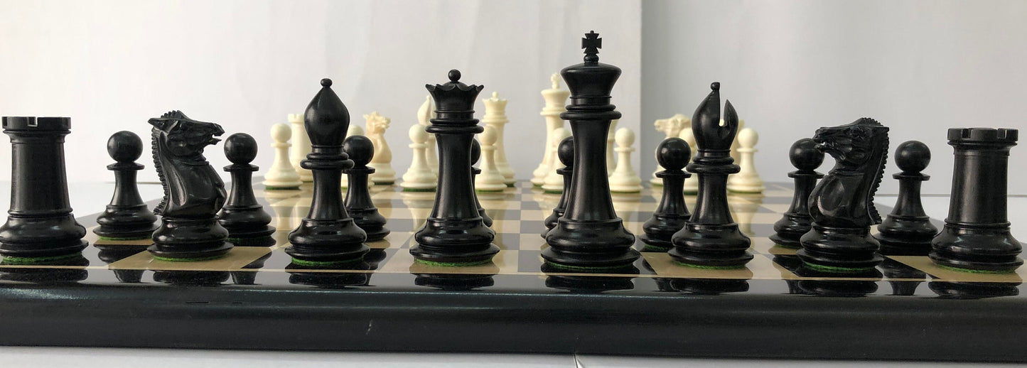 1849 Reproduced COOKE JACQUES chess Pieces set Camel Bone Staunton king 3.75" hand carved unique collector vintage chess pieces