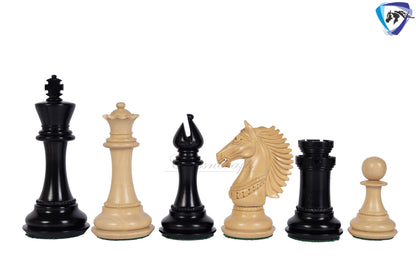 4.5" Ebonywood Staunton Chess pieces Set- CAVALIER Series + 23" Ebony wood Chess Board(sq-60mm) + Leather Storage Box