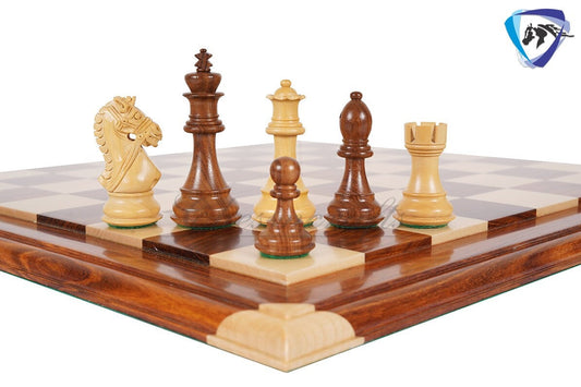 4" Rosewood Staunton chess pieces set BRIDLE SERIES Weighted + 21" Luxury Sheeshamwood Chess board