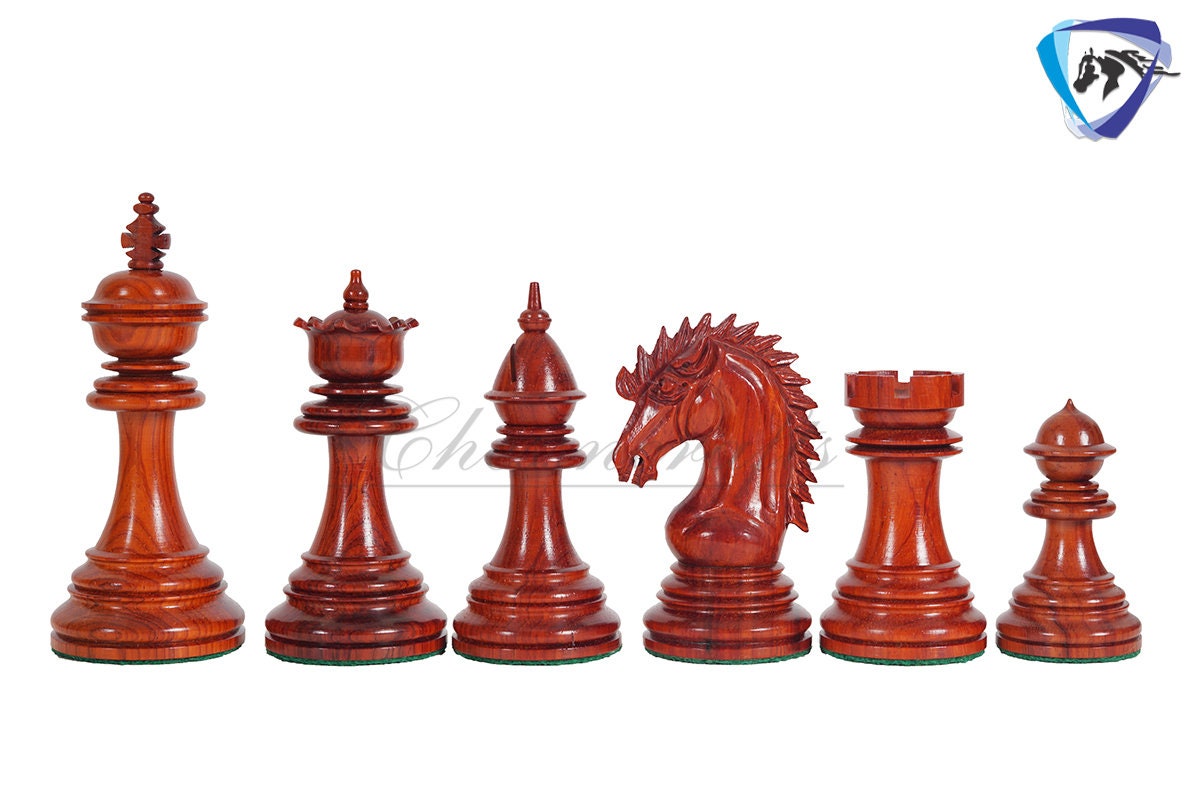 COMBO of Staunton Bud Rosewood Chess pieces Set with Chess board 21"- CYRUS Luxury Chess set 4.5" - Heavy Weighted 2 Extra queens- 4Q