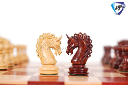 4.5" Luxury Staunton Chess Pieces Set in Bud Rosewood(Padauk)- ARTHUR series + 21" Bud Rosewood chess Board + Leatherette Storage box