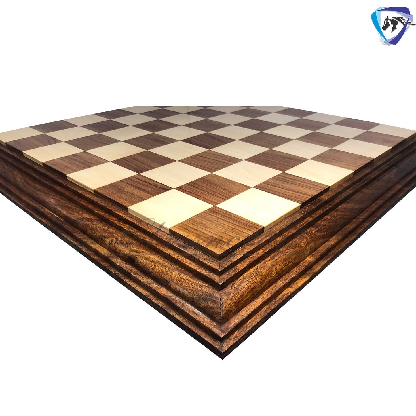 21" wooden chess board Rosewood(sheesham) STEPS BORDER ELEVATED Super fine smooth polish.