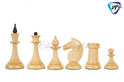 COMBO of 1950 Soviet(Russian) Latvian Chess Pieces Set in Ebonised boxwood With 60mm(19") Ebonywood Borderless Chess board