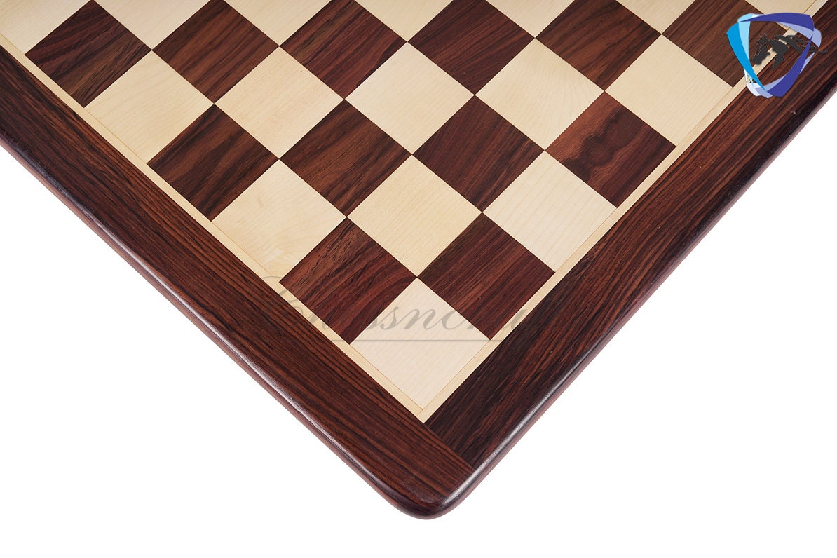 21" and 23" Rose wood & Maple wood flat chess board Round corners and edges Square 55mm and 60 mm Handcrafted big size giant chess board.