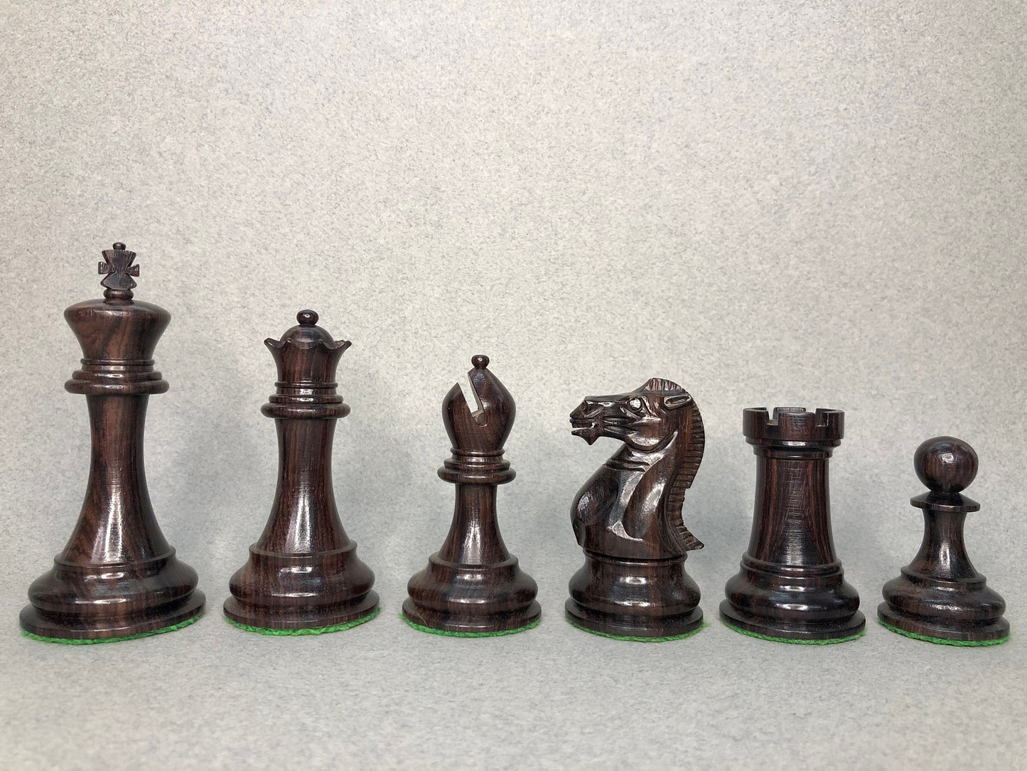 4.1" Staunton Chess Pieces Set Rosewood & Boxwood- ENGLISH CLUB SERIES  Weighted w/ 2 Extra queens- 4Q