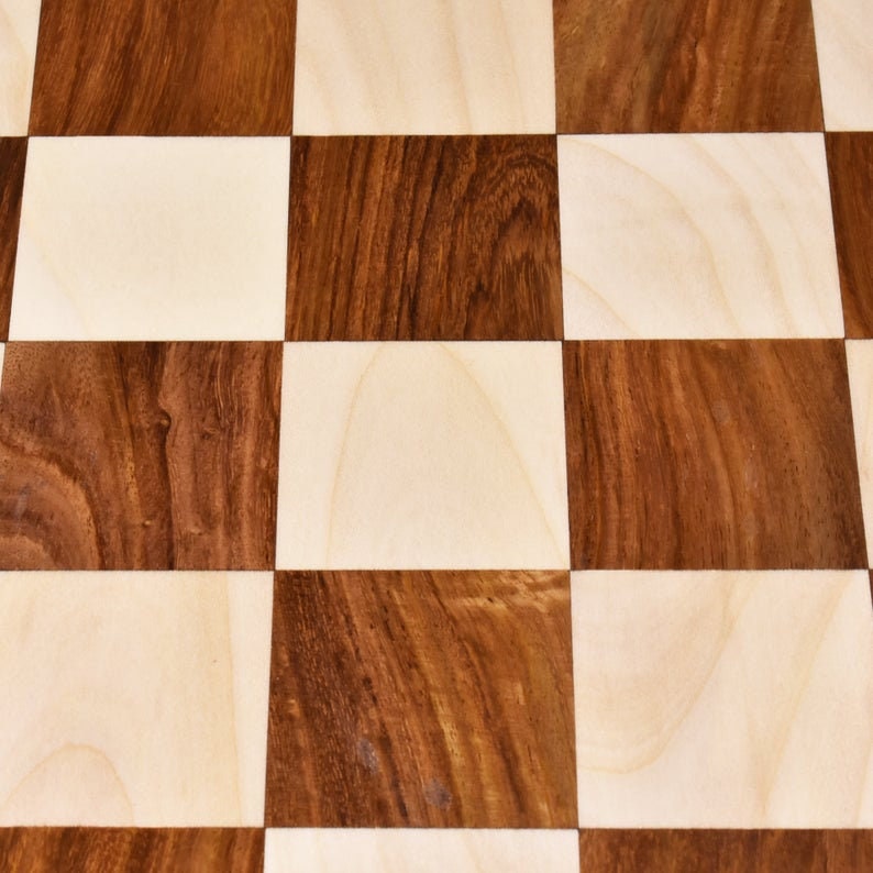 16" and 17.3" Rosewood Chess Board Borderless DOUBLE SIDED Square: 50MM (2") & 55MM(2.2") Super fine polish