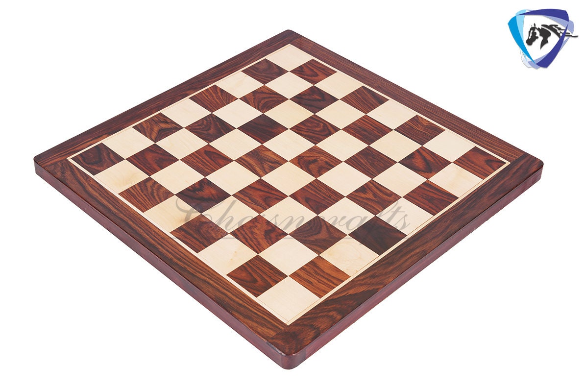19" Rosewood Chess Board set with 3.5" Solid Brass Chess pieces set RING STEEL SLEEK Silver & Antique Polish Minimalist Chess Board set.
