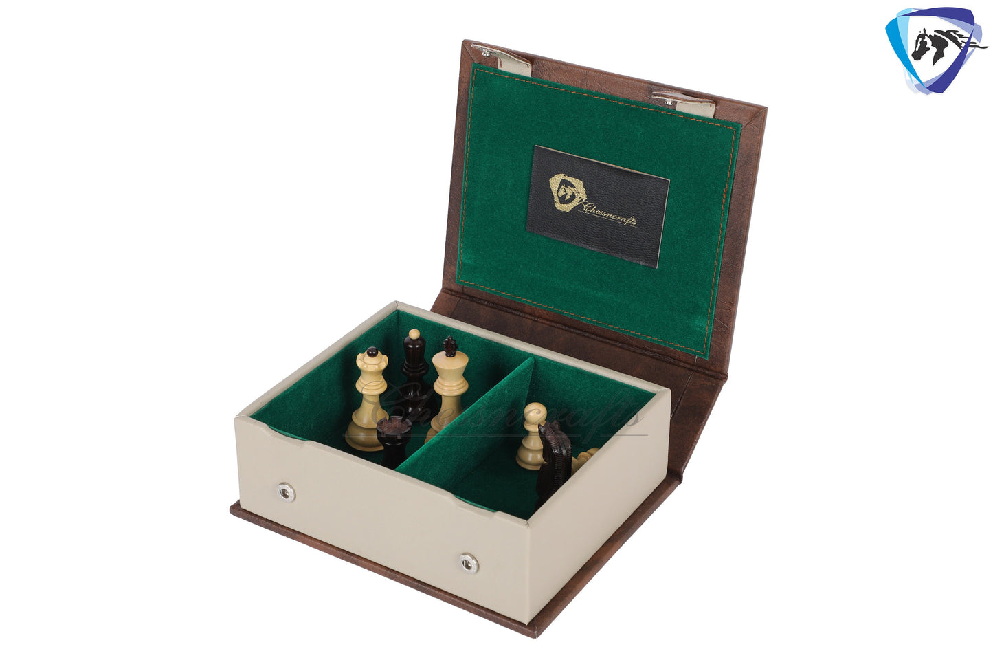Chess Storage Box Book Style For Chess pieces upto 4.2" King chessmen set- Handmade brown Leatherette / Christmas Gift/ Chess Gift
