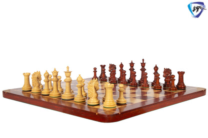 4.5" Luxury Staunton Bud Rosewood Chess pieces Set - STALLION VER 2.0 + 23" Bud rosewood chess board (SQ: 60mm) + Leatherette Storage box