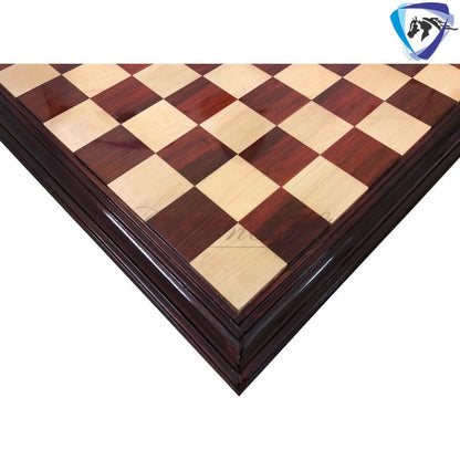 23" & 21" Bud Rosewood chess board STEPS BORDER ELEVATED Super fine smooth polish. Exclusive unique grain padauk wood