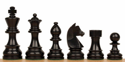 Tournament series Wooden chess pieces set German Knight King 3.75" With Extra Queens- Dyed Boxwood - Weighted.