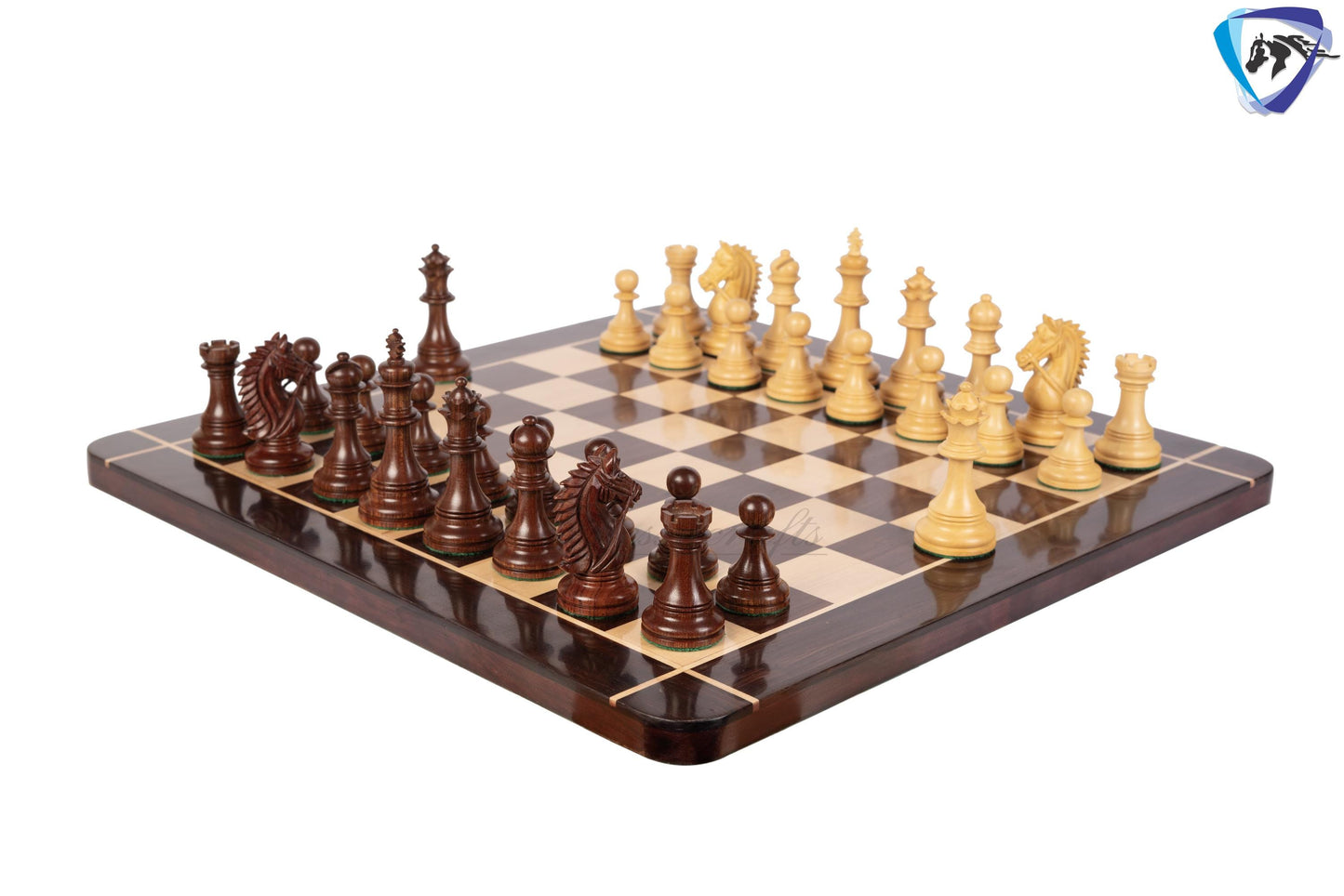 21" Rose wood & Maple wood flat chess board 55mm square CROSS border Handcrafted big size giant chess board.