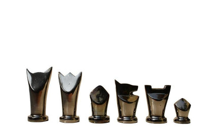 14" Metal chess Board Set Black & Gold EGYPTION GOLD FLOWER Unique design Chess gifting-Luxury Metal chess set