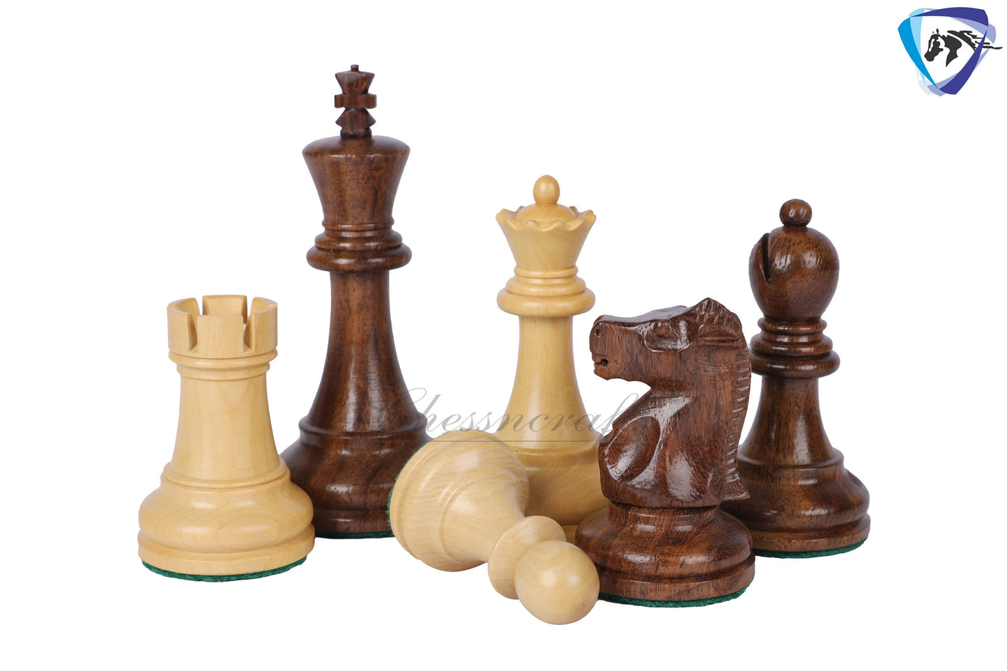 3.75" Fischer-Spassky Chess Pieces set in Golden Rosewood(sheesham) 1972 World Championship Chessmen + 19" Chess Board Sheeshamwood SQ:51MM