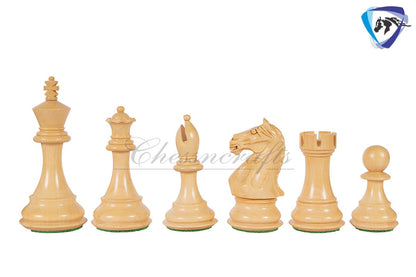 4" Staunton Bud Rosewood Chess pieces Set-Fierce Knight-Weighted-2 Extra queens- 21" Bud Rosewood Chess Board + Leather Storage Box COMBO