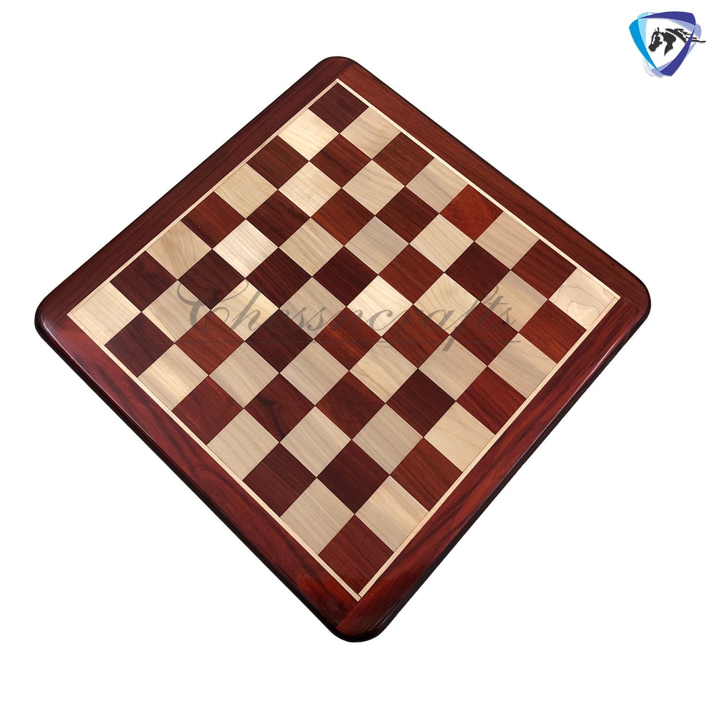 21" and 19" Bud Rosewood(African Padauk) & Maple wood chess board Rounded corners and edges Super fine smooth polish