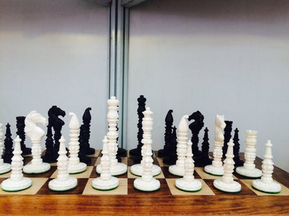 Camel bone chess set pieces handmade hand carved slim floral unique collector vintage chess pieces