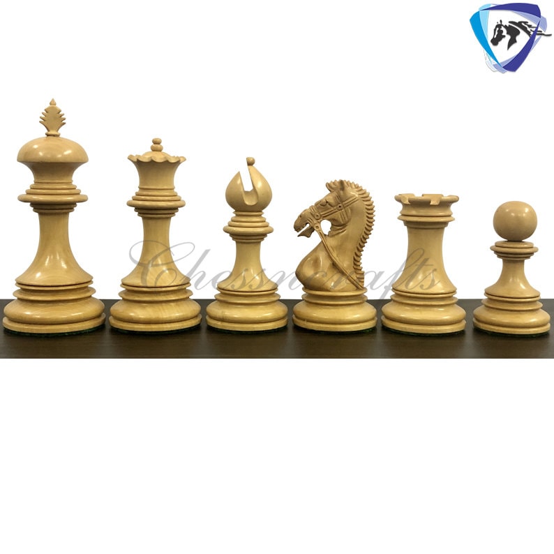 4.4" Luxury Staunton Bud Rosewood Chess pieces Set-ANDERSON Bridled Knight Luxury- Triple Weighted 2 Extra queens- 4Q