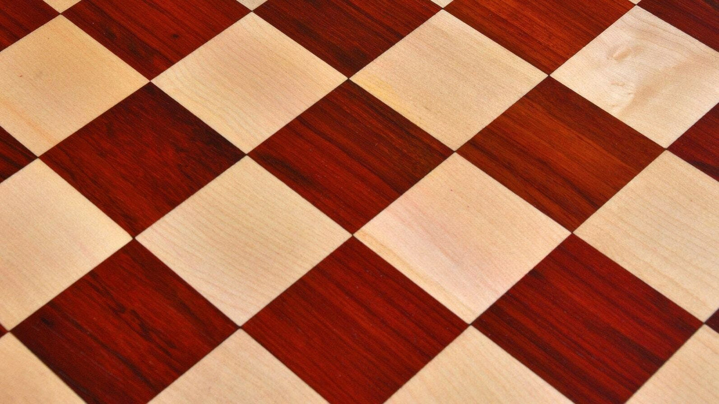 21"Bud Rosewood(African Padauk) & Maple wood chess board Square: 55mm Rounded corners and edges Super fine smooth polish