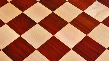 21"Bud Rosewood(African Padauk) & Maple wood chess board Square: 55mm Rounded corners and edges Super fine smooth polish