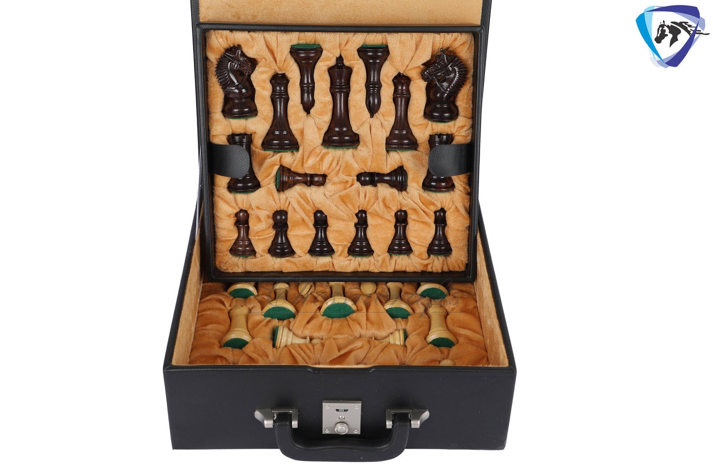 4.2" Rosewood Staunton Chess Pieces Set-EXCALIBUR Weighted + 21" Rosewood Chess Board + Leather chess Storage Box