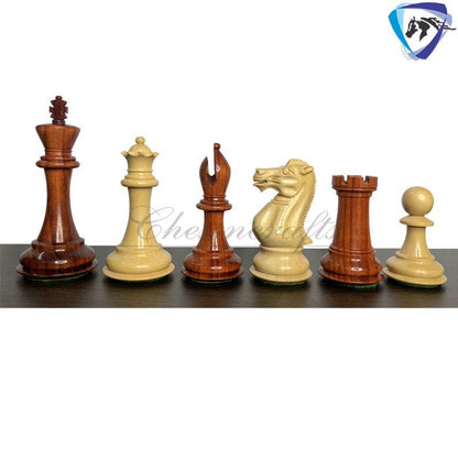 4.1" Club Staunton series Chess Pieces Set Bud Rosewood & Boxwood  Weighted w/ 2 Extra queens- 4Q