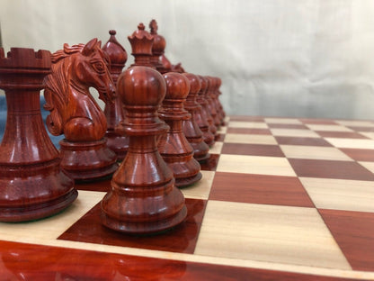 4.5" Luxury Staunton Bud Rosewood & Boxwood Chess pieces Set- Spartan Luxury Double Weighted 2 Extra queens- 4Q