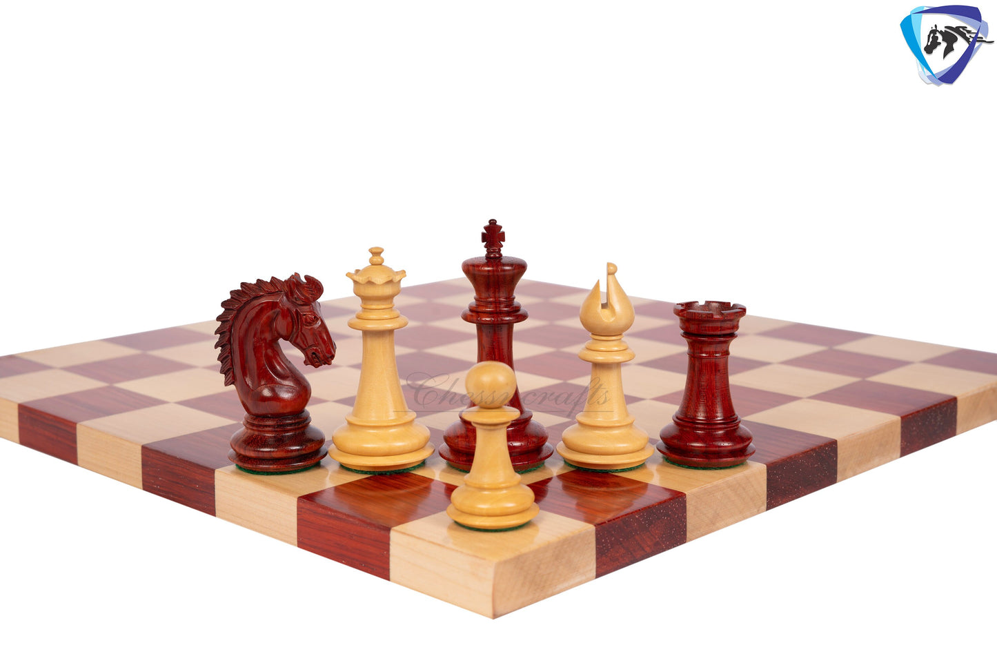 3.75" Staunton Bud Rosewood Chess pieces Set- THE ADVENT series + 50mm Borderless solid Budrosewood chess board + Leather storage box