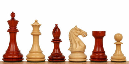 SALE Wooden Hand made chess pieces set Fierce Knight Staunton chess coins in Padauk(Bud Rosewood) Specially Weighted w/ 2 Extra queens