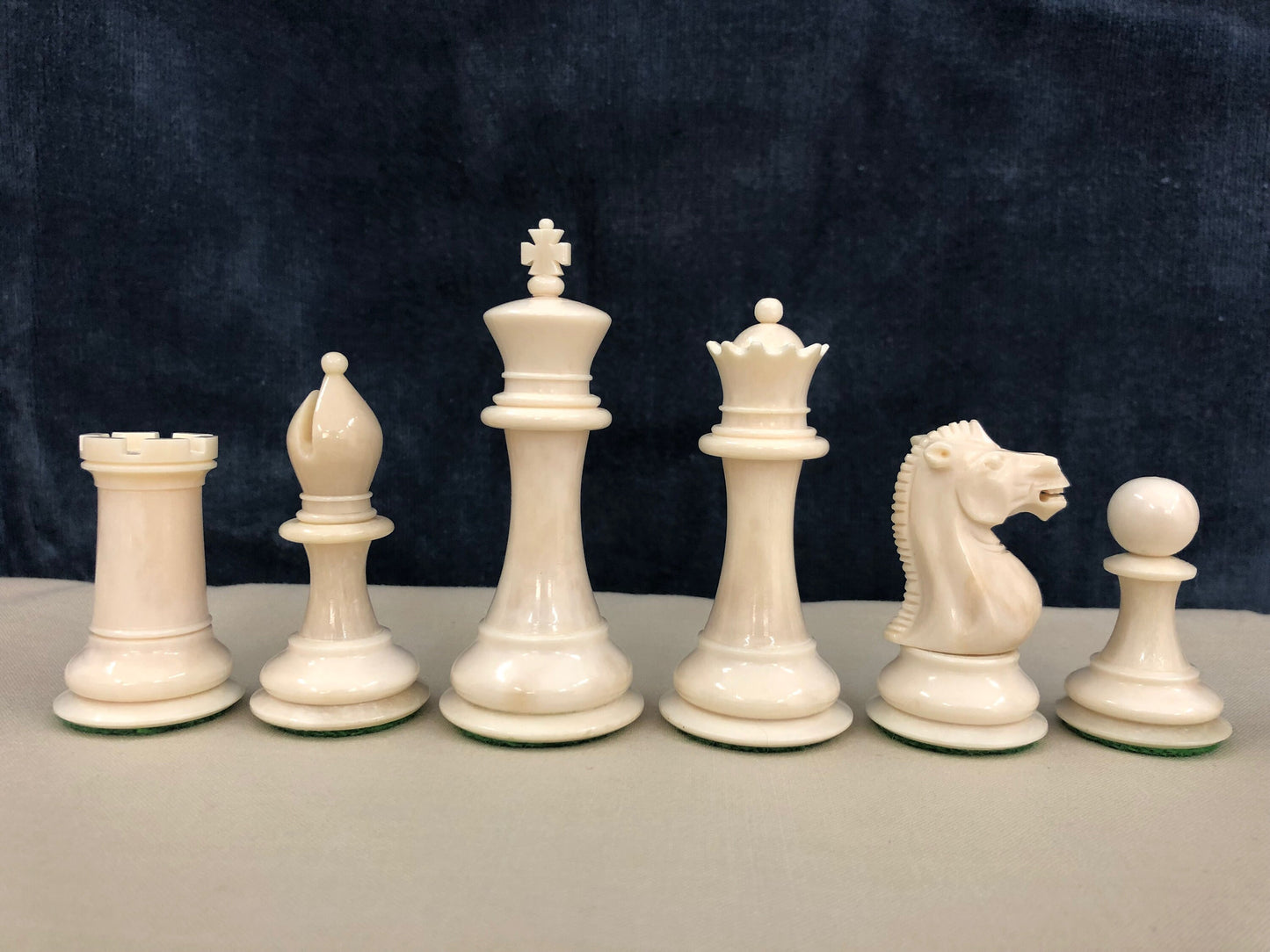 1849 Reproduced Staunton chess Pieces set Camel Bone king 3.5" hand carved unique collector vintage chess pieces