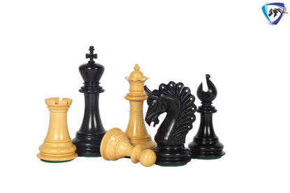 4.5" Ebony wood Luxury Staunton Chess Pieces Set ARTHUR series- Triple weighted + 23" Ebony wood chess Board(Sq: 60mm) + Leather Storage box