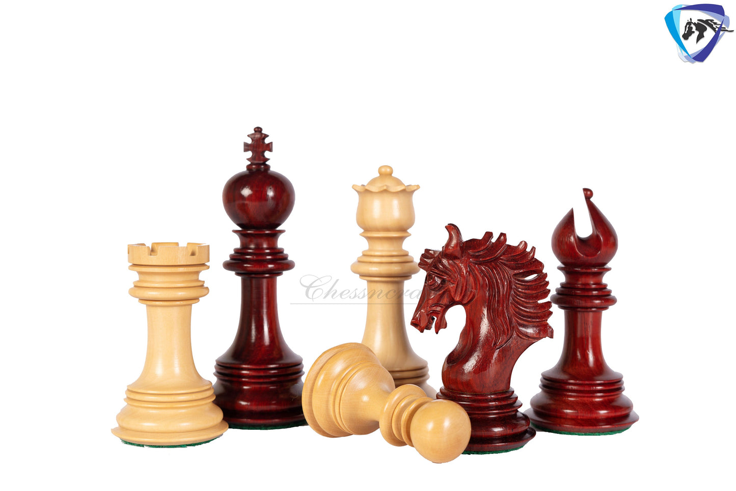 4.5" Luxury Staunton Bud Rosewood Chess pieces Set- PRISTINE-Triple Weighted + 23" Bud Rosewood Chess Board-sq:60mm + Leather Storage Box