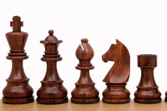 3.75" Tournament Golden Rose wood chess pieces set German knight + Sheesham wood storage box