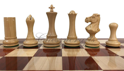 4" Bud Rosewood Staunton chess pieces set EMPIRE series + 19" Bud Rosewood Chess board(sq 51mm) + Leather Storage box for chess men