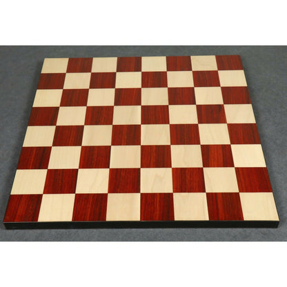 Borderless Chess Board 55mm Square in Ebonywood / Bud Rosewood & Maple wood , full board size: 17.5"x 17.5" Block Inlaid Squares.