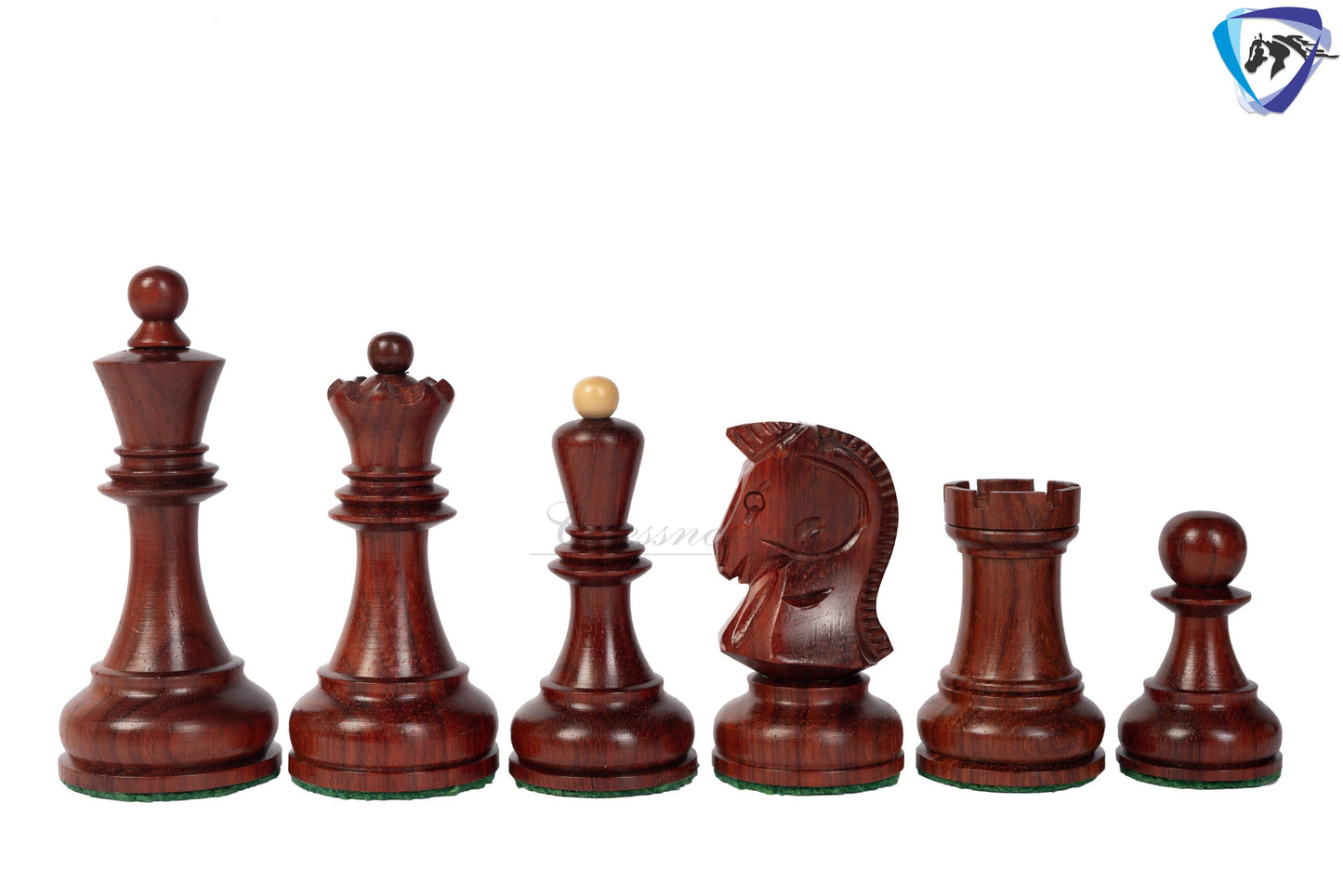 1950 Fischer Dubrovnik Bud Rosewood chess pieces set King-3.8" + 21" Bud Rosewood chess board(Sq: 55mm) + Leather Storage box-Luxury