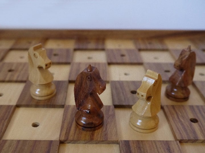 16" Blind chess set wooden Braille chess board set | 10" Blind Chess set | Braille Chess set | Chess for visually Impaired