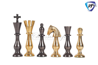 16" Brass Chess Board Set CLASSICAL Chess Pieces Black-gold and Rosewood Chess board with Storage drawer | Chess Gift /CHRISTMAS