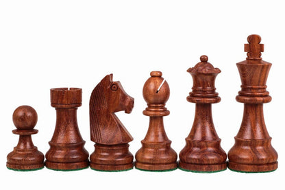 3.75" Tournament Golden Rose wood chess pieces set German knight + Sheesham wood storage box