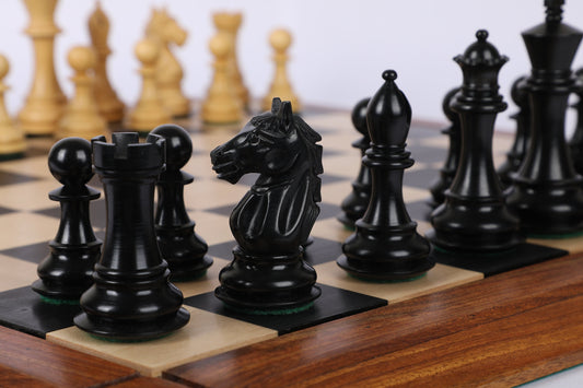 4" Alban Staunton Ebonywood & Boxwood Chess pieces Set Weighted 2 Extra queens- 4Q| chess gift| Christmas gift |
